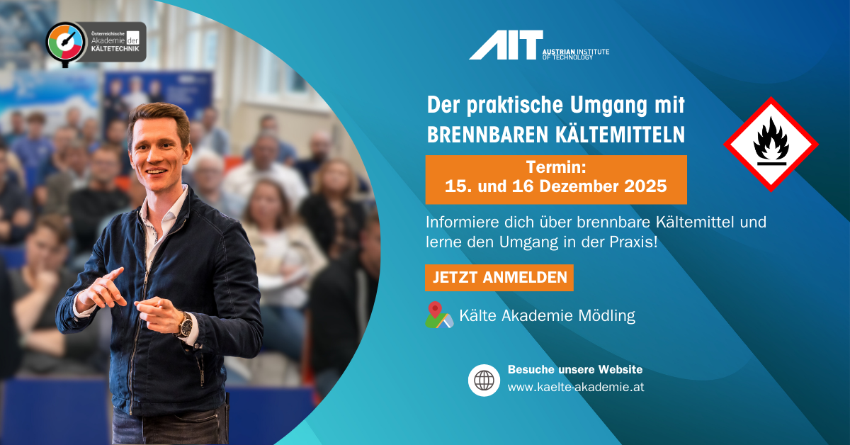 Praktischer Umgang mit brennbaren Kältemitteln: Inbetriebnahme, Wartung und Reparatur - 22.-23. April 2026